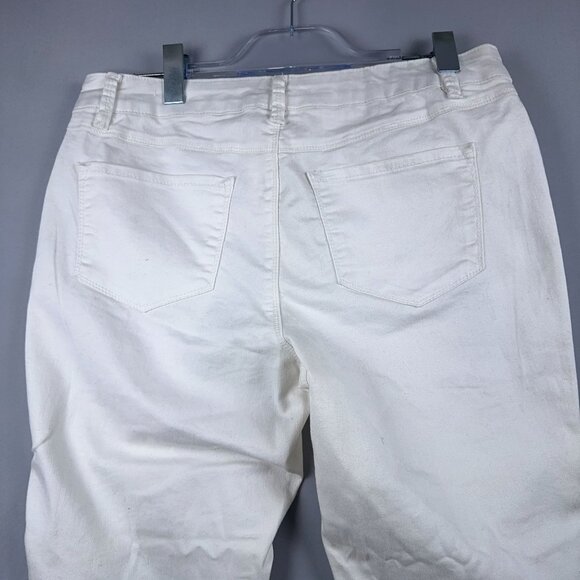 D Jeans Ankle Skinny Jeans Womens Size 12P Studded Hem Mid Rise White - Picture 4 of 12